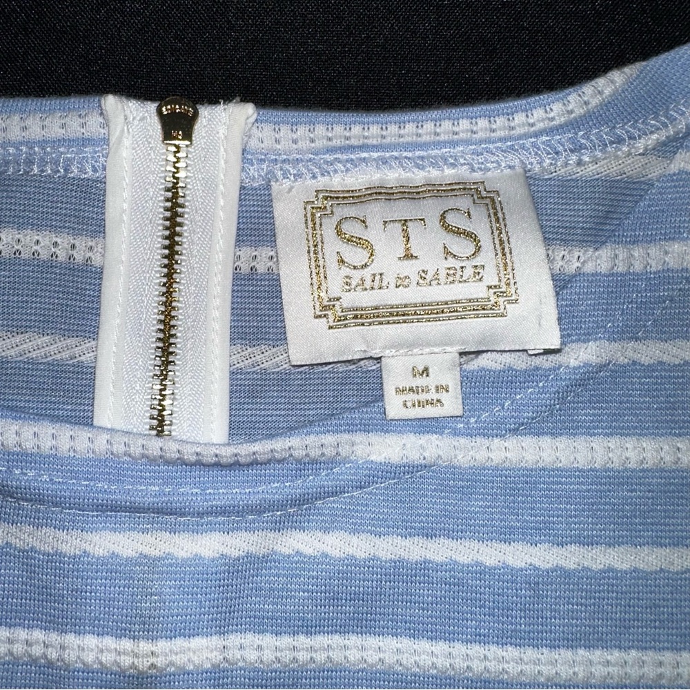 Sail to Sable Blue and White Striped Dress medium - Picture 4 of 6